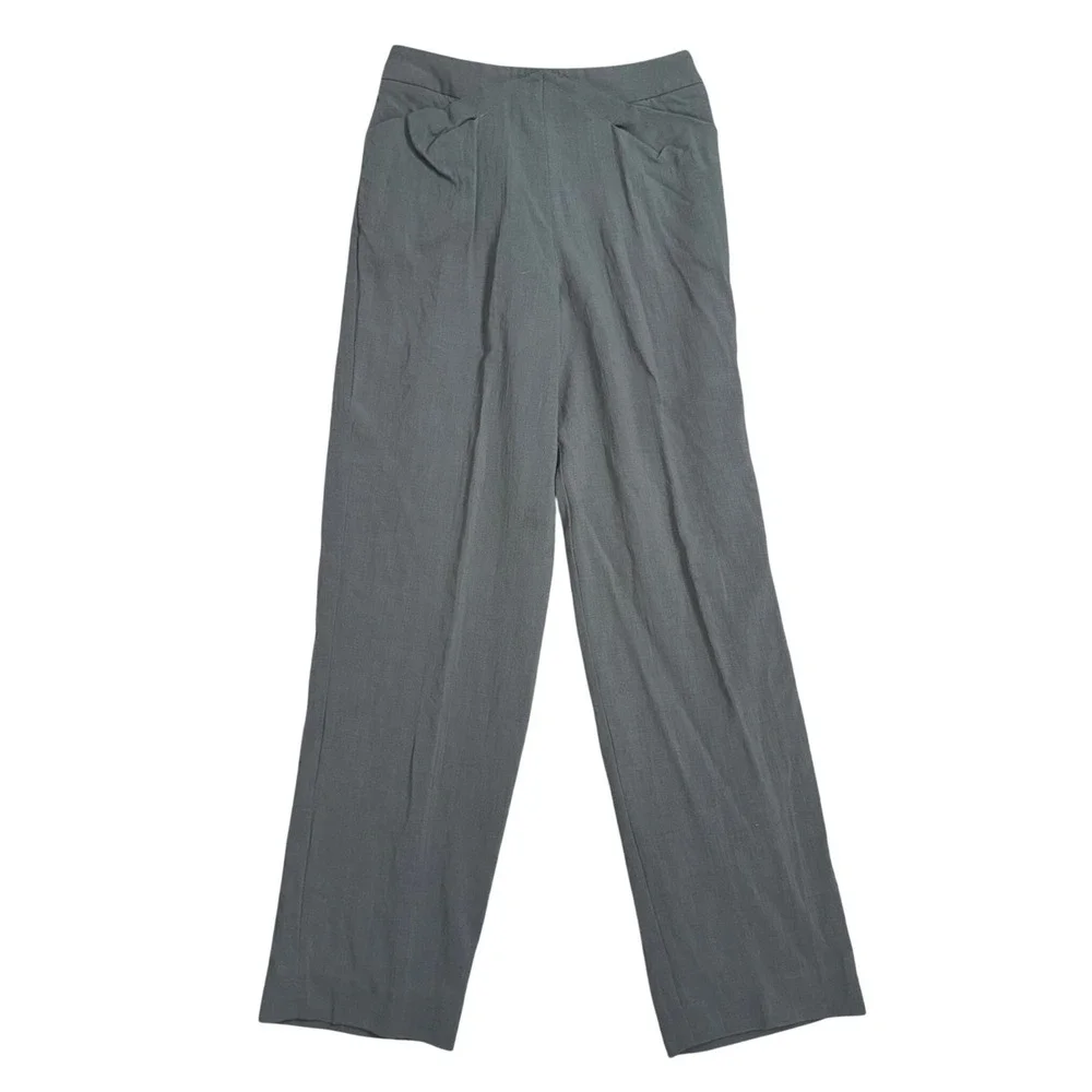 Giorgio Armani Trousers Women 38 Gray Excellent Wool Silk Borgo 21 Italy Luxury